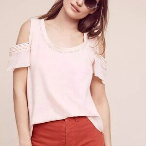 Anthropologie Akemi Kin Salma Top Size 8 Women Casual Cold Shoulder Blouse